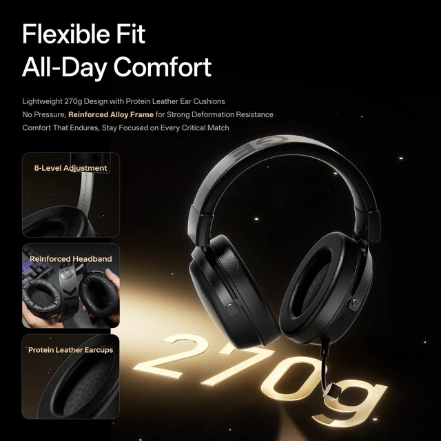 Alt view image 10 of 10 - ATK N9 Gaming Headset for Xbox Series X^^S, PS5, PC & Switch, Stereo Gaming Headphones with Detachable Noise-Canceling Mic,3.5MM Wired/2.4G/Bluetooth (N9 Pro/White)