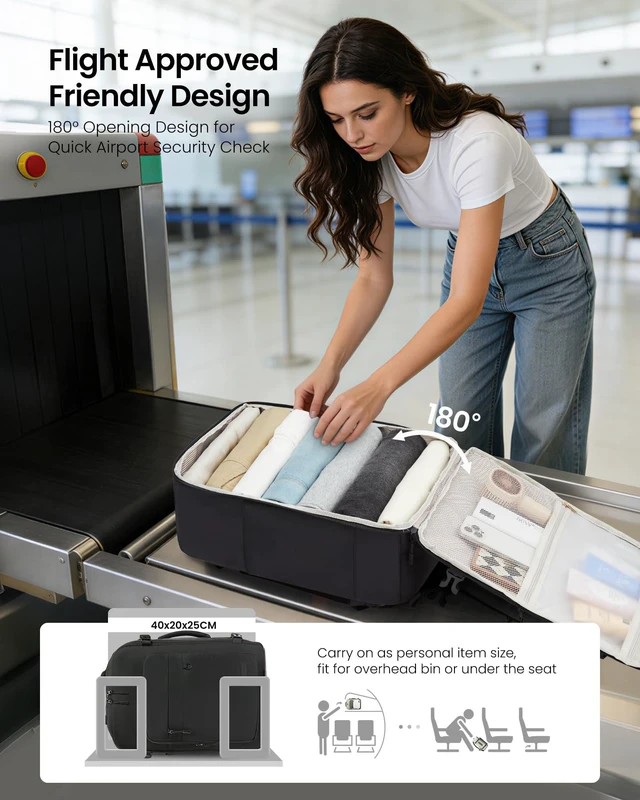 Alt view image 10 of 10 - LOVEVOOK 40L Carry on Backpack, Large 17 Inch Travel Backpack for Women Men, Personal Item Bag Airline Approved with 3 Packing Cubes, Hiking Backpack Waterproof Weekender Essentials Casual Daypack