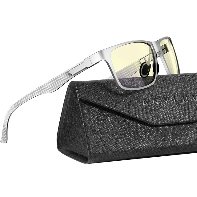 Alt view image 6 of 10 - ANYLUV Blue Light Blocking Glasses Men Computer Gaming Glasses Lightweight Al-Mg Metal Anti Eyestrain Eye Protection