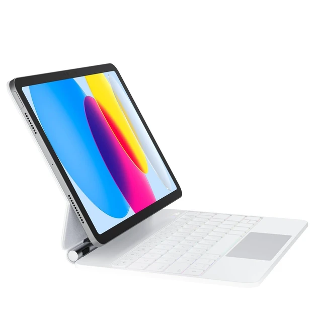 Alt view image 6 of 10 - DVWDVW Keyboard Case for iPad 10th Generation 2022 & 11th (A16, 2025) Magic Keyboard Case Folio with Multi-Touch Trackpad Compatible with iPad 10.9 inch10th / 11th Gen 7 Colors Backlit (White)