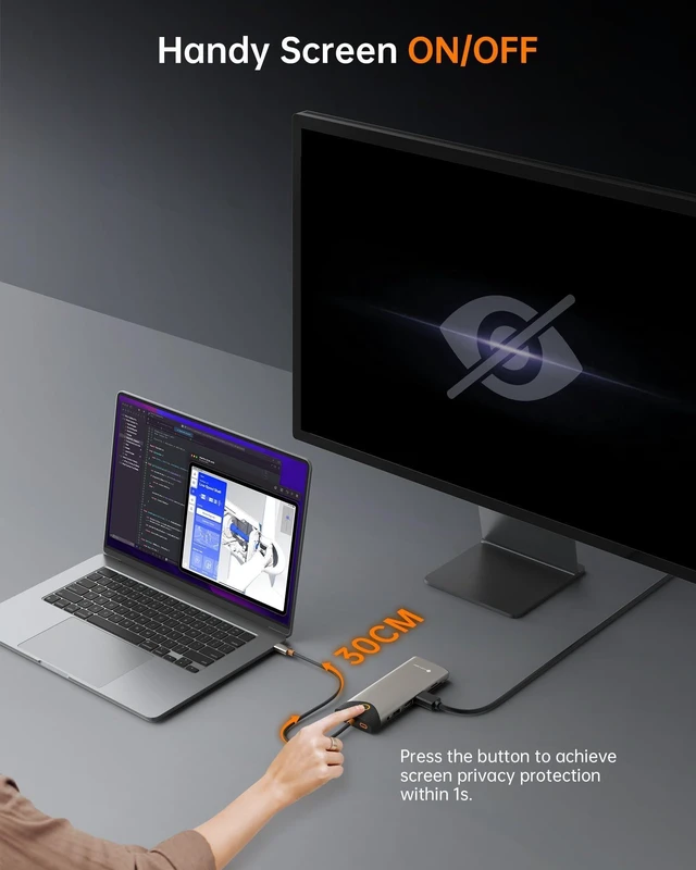 Alt view image 10 of 10 - NOVOO USB C Docking Station Dual Monitor, 15 in 1 Laptop Docking Station 3 Monitors with 2 HDMI,VGA,USB C/A Ports, 100W PD, RJ45, SD/TF and Audio, Multiport Adapter for MacBook/Dell/iPhone/HP/Lenovo
