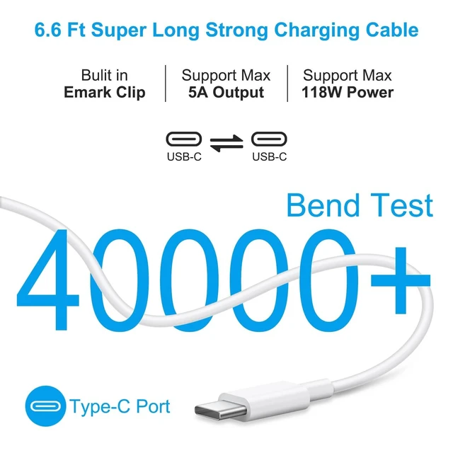 Alt view image 8 of 10 - Mac Book Pro Charger, 118W USB C Charger Fast Charger with USB C to Type C Cables Compatible with MacBook Pro/Air, M1 M2 M3 M4 M5, iPad, Samsung Galax and More