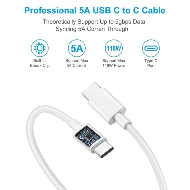 Alt view image 9 of 10 - Mac Book Pro Charger, 118W USB C Charger Fast Charger with USB C to Type C Cables Compatible with MacBook Pro/Air, M1 M2 M3 M4 M5, iPad, Samsung Galax and More