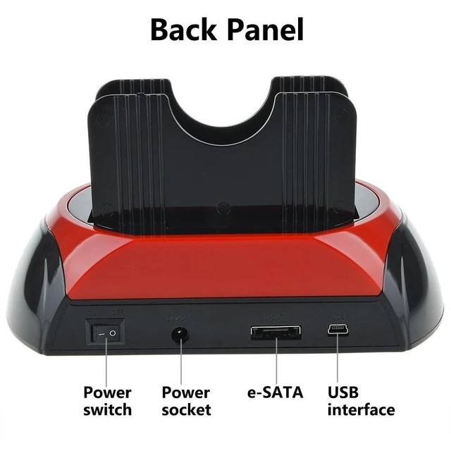 Alt view image 10 of 10 - Tccmebius Hard Drive Docking Station, TCC-S862-US USB 2.0 to 2.5 3.5 Inch SATA IDE Dual Slots External Enclosure with All in 1 Card Reader and USB 2.0 Hub for 2.5" 3.5" IDE SATA I/II/III HDD SSD