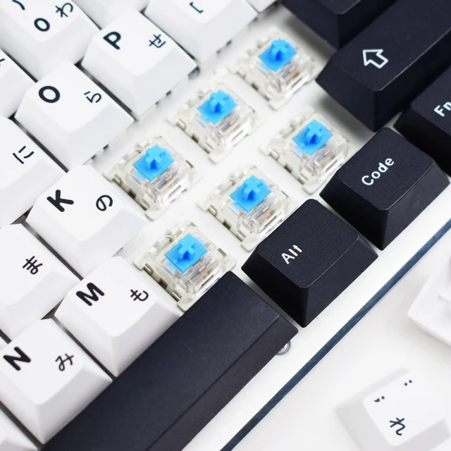 Alt view image 8 of 10 - MOLGRIA Keycaps, 129 Set PBT Cherry Profile Dye Sublimation, Custom Japanese Font Keycaps for Gateron Kailh Cherry MX Switch 104/87/74/61 60 Percent Keyboard (Central White)