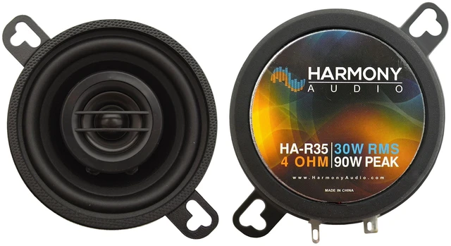 Alt view image 4 of 6 - Harmony Audio HA-R35 Car Stereo Rhythm Series 3.5" Replacement 90W Speakers