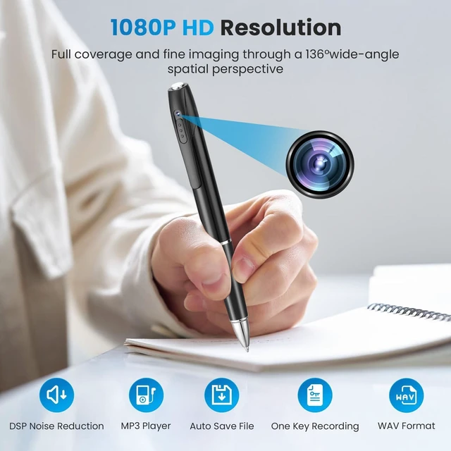 Alt view image 7 of 10 - CBHLPLK 1080P HD Spy Camera, 64GB Mini Body Cam, Hidden Cameras, Mini Camera, Rechargeable Small Pocket Cam, Suitable for Feetings, Classrooms, Business Negotiations