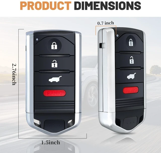 Alt view image 9 of 10 - Keyecu Replacement Smart Remote Key FOB for Acura RDX 2010 2011 2012 2013 2014 2015 Proximity Keyless Entry Car Key Fob Driver2 FCC ID:KR5434760