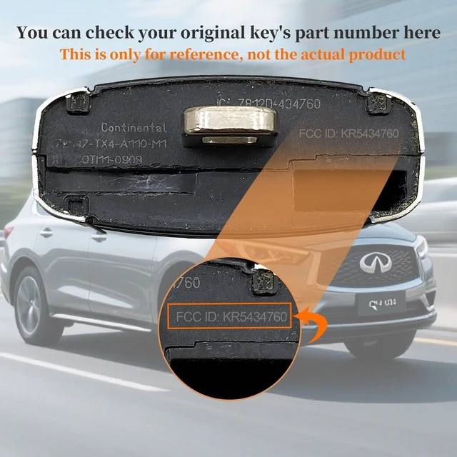Alt view image 10 of 10 - Keyecu Replacement Smart Remote Key FOB for Acura RDX 2010 2011 2012 2013 2014 2015 Proximity Keyless Entry Car Key Fob Driver2 FCC ID:KR5434760
