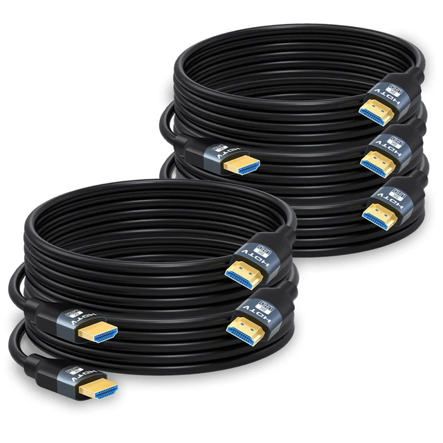 Alt view image 6 of 10 - 8K HDMI 2.1 Cables 10FT 5-Pack, High Speed HDMI Gaming Monitor Cable for PS5 TV-8K ARC&eARC HDMI Cord-165/180/240Hz, HDCP2.3, 3D/HDR10 for Soundbar, PS5, PS4, TV, Xbox, Roku, Cinema, Computer, Moni