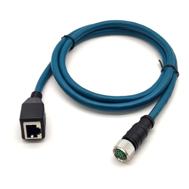 Alt view image 6 of 10 - M12 8 Pin A Code Female to RJ45 Female High Flex Cat6 Industrial Ethernet PVC Cable 1M