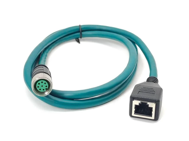 Alt view image 10 of 10 - M12 8 Pin A Code Female to RJ45 Female High Flex Cat6 Industrial Ethernet PVC Cable 1M