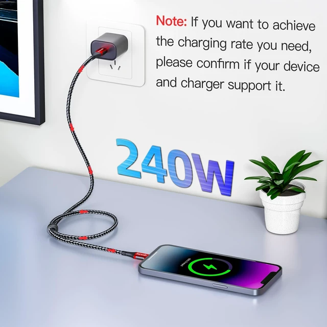 Alt view image 9 of 10 - 20Gbps for Thunderbolt 5 Cable 15FT, USB4 V2 Cable, PD 240W, 5K / 4K@60Hz USB C Display Cable for iPhone 17, Razer Blade, ACASIS SSD, Thunderbolt 4, Mac mini M4