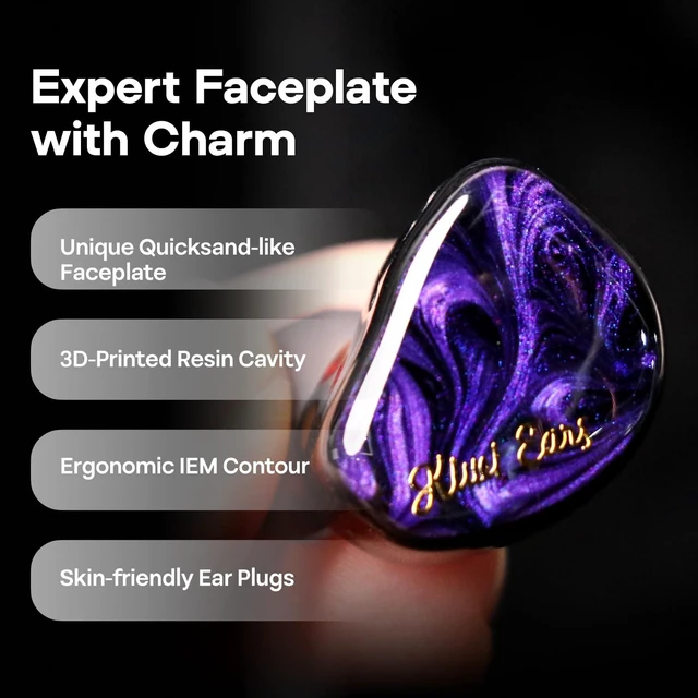 Alt view image 9 of 10 - HIFIXAUDIO Kiwi Ears Cadenza in Ear Monitor, 10mm Beryllium Dynamic Driver IEM Earphones, HiFi Studio Wired Earbuds with 3D Printed Cavity, Detachable 2Pin 3.5mm IEM Cable for Audiophile (Blue)