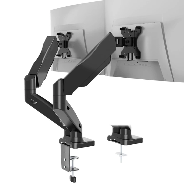 Alt view image 6 of 10 - WALI Dual Monitor Stand for 17-32 inch Screens, Dual Monitor Arms for 2 Monitors Holds up to 19.8 lbs, Adjustable Gas Spring Dual Monitors Mount, VESA 75x75/100x100mm (GSMP002), Black