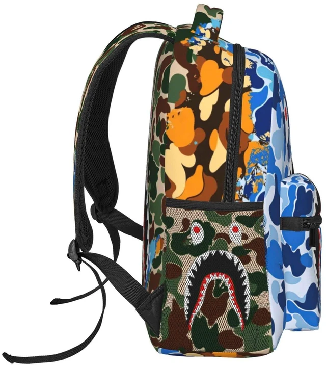 Alt view image 8 of 10 - Vkaxopt Backpack Shark Teeth Camo Backpacks Travel Laptop Daypack Big Capacity Bookbag Fashion Durable Back Pack for Men and Women-ClassicColor