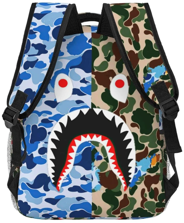 Alt view image 9 of 10 - Vkaxopt Backpack Shark Teeth Camo Backpacks Travel Laptop Daypack Big Capacity Bookbag Fashion Durable Back Pack for Men and Women-ClassicColor