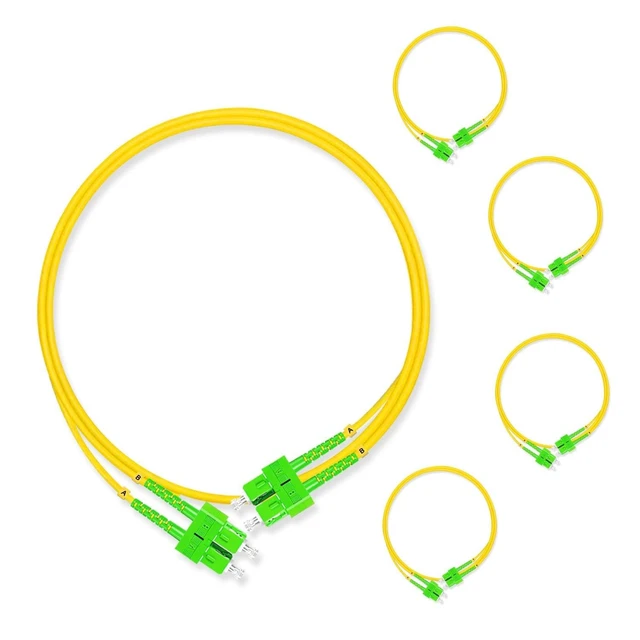 Alt view image 6 of 10 - 5Pcs 1 Meter Fiber Optic Patch Cord SC APC to SC APC, Duplex Single Mode Fiber Cable Jumper OS2 G652D 9/125m, 1310nm/1550nm LSZH 3.0mm