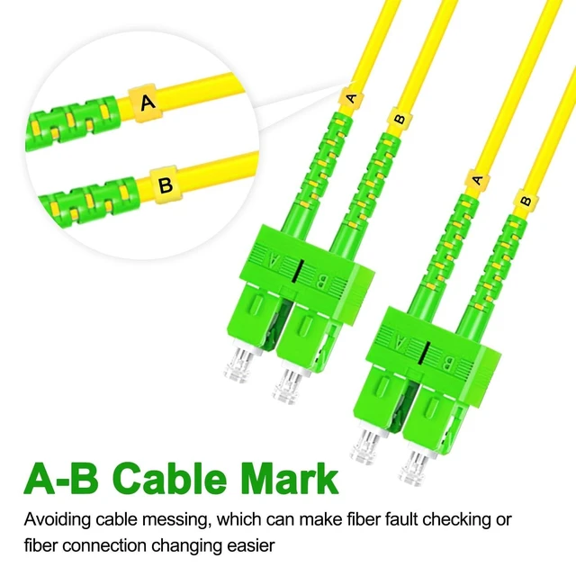 Alt view image 9 of 10 - 5Pcs 1 Meter Fiber Optic Patch Cord SC APC to SC APC, Duplex Single Mode Fiber Cable Jumper OS2 G652D 9/125m, 1310nm/1550nm LSZH 3.0mm