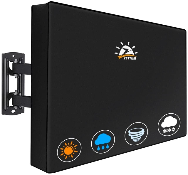 Alt view image 6 of 10 - Zettum Outdoor TV Cover 48 Inch - 600D TV Cover Weatherproof & Waterproof for 46 to 48 Inch Outdoor TV, Heavy Duty TV Enclosure Protector for Outside Flat Screen TV (Size: 46"L x 6"D x 29"H)