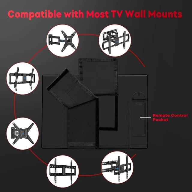 Alt view image 10 of 10 - Zettum Outdoor TV Cover 48 Inch - 600D TV Cover Weatherproof & Waterproof for 46 to 48 Inch Outdoor TV, Heavy Duty TV Enclosure Protector for Outside Flat Screen TV (Size: 46"L x 6"D x 29"H)