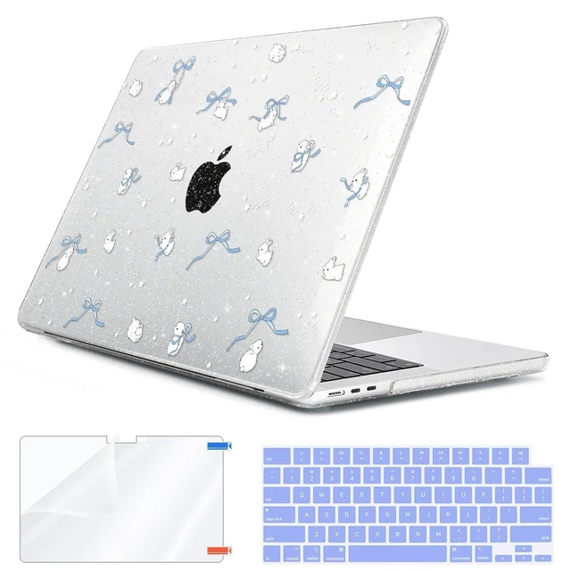 Alt view image 6 of 10 - HOHAIYOO Compatible with MacBook Air 15 inch Case 2025 2024 2023 Release M4 A3241 M3 A3114 M2 A2941 with Liquid Retina Display, Hard Shell Case&Keyboard Cover&Webcam Cover&Screen Protector, Bunny-B