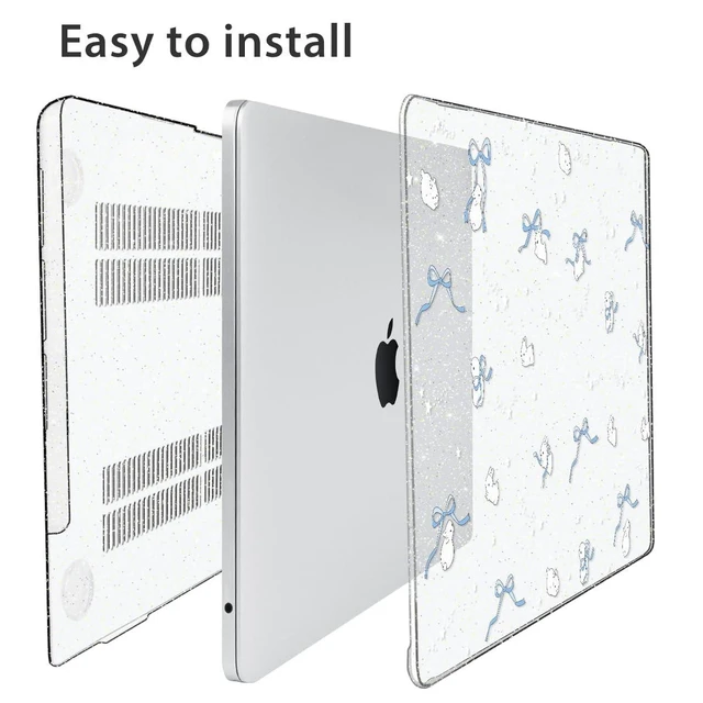Alt view image 10 of 10 - HOHAIYOO Compatible with MacBook Air 15 inch Case 2025 2024 2023 Release M4 A3241 M3 A3114 M2 A2941 with Liquid Retina Display, Hard Shell Case&Keyboard Cover&Webcam Cover&Screen Protector, Bunny-B