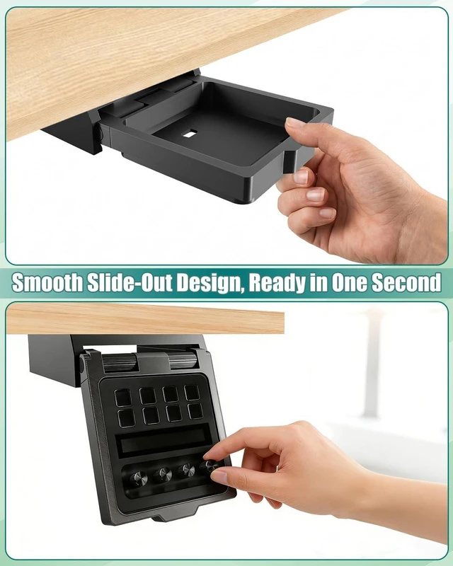 Alt view image 10 of 10 - Under Desk Mount Fits for Stream Deck Plus, Studio Controllers Ratcheting Adjustable Tilt Stand with Full-Protection Storage Case & 4 Replacement Knobs, Saves Desktop Space, Secure Installation