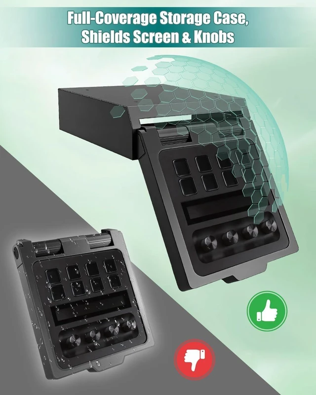 Alt view image 9 of 10 - Under Desk Mount Fits for Stream Deck Plus, Studio Controllers Ratcheting Adjustable Tilt Stand with Full-Protection Storage Case & 4 Replacement Knobs, Saves Desktop Space, Secure Installation