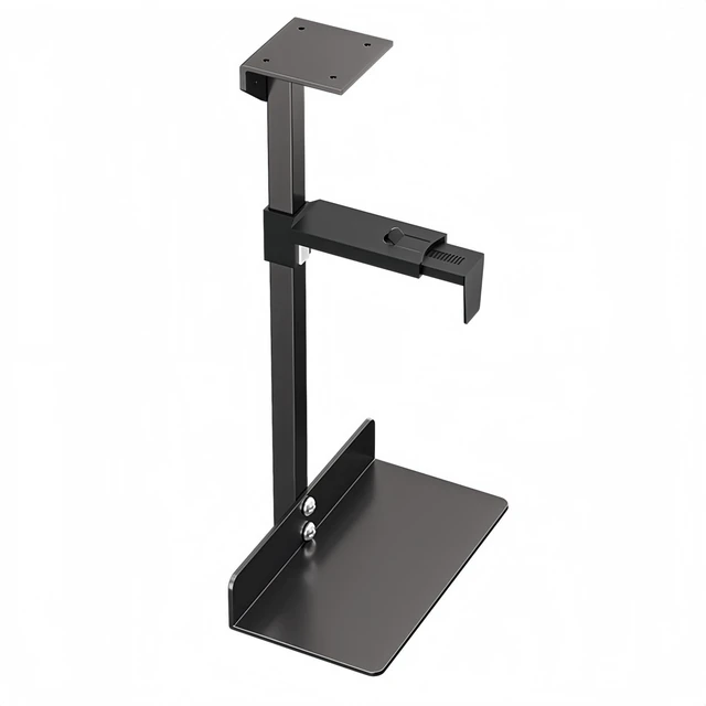 Alt view image 6 of 10 - Under Desk and Wall Computer Mount, CPU Tower Holder Under Desk Mount Height & Width Adjustable, Computer Case Stand Holder Holds 46 lbs, PC Mount, Under Desk CPU Holder Mount, Black