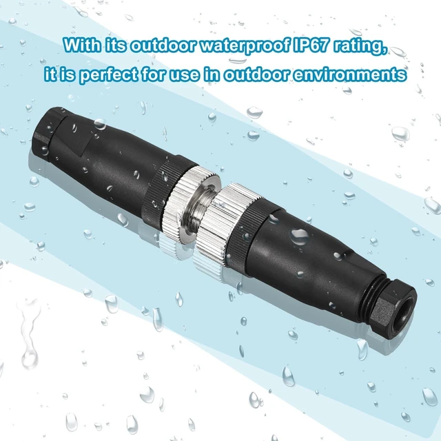 Alt view image 9 of 10 - MECCANIXITY 8 Pin M12 Male & Female Aviation Wire Connector, 4 Set Waterproof IP67 Circular Connector for Networks Instruments Computer