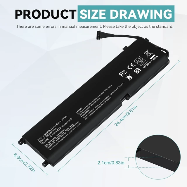Alt view image 7 of 10 - RC30-0328 RZ09-0330 Laptop Battery for Razer Blade 15 Base 2020 2021 RZ09-0328 RZ09-0328X RZ09-03286 RZ09-03287 RZ09-03289 RZ09-03287E22 RZ09-03287E22-R3U1 RZ09-0369 RZ09-0369X RZ09-0410 RZ09-0410BE22