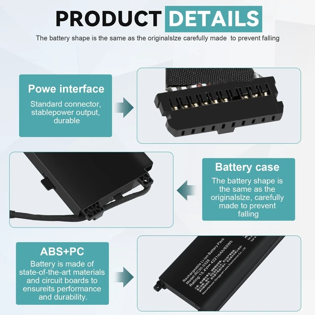 Alt view image 8 of 10 - RC30-0328 RZ09-0330 Laptop Battery for Razer Blade 15 Base 2020 2021 RZ09-0328 RZ09-0328X RZ09-03286 RZ09-03287 RZ09-03289 RZ09-03287E22 RZ09-03287E22-R3U1 RZ09-0369 RZ09-0369X RZ09-0410 RZ09-0410BE22