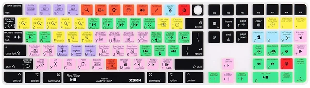 Alt view image 6 of 10 - XSKN AVID Pro Tools EU US Common Version Silicone Keyboard Cover Skin for 2020-2023 Apple Magic Keyboard with Touch ID and Numeric Keypad A2520 (Left 3 Keys Not Suite for 2024 New One Model)