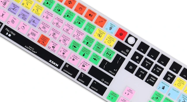 Alt view image 9 of 10 - XSKN AVID Pro Tools EU US Common Version Silicone Keyboard Cover Skin for 2020-2023 Apple Magic Keyboard with Touch ID and Numeric Keypad A2520 (Left 3 Keys Not Suite for 2024 New One Model)