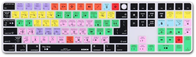 Alt view image 10 of 10 - XSKN AVID Pro Tools EU US Common Version Silicone Keyboard Cover Skin for 2020-2023 Apple Magic Keyboard with Touch ID and Numeric Keypad A2520 (Left 3 Keys Not Suite for 2024 New One Model)