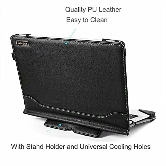 Alt view image 8 of 10 - Berfea Protective Case Cover Compatible with HP EliteBook 660/665 G11 16, EliteBook 860/865 G9 G10 G11 16 inch Notebook Sleeve PU Leather Stand Hard Protective