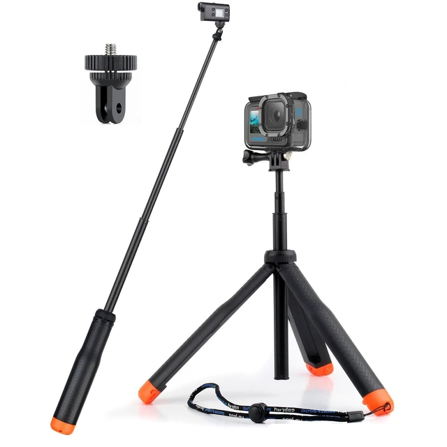 Alt view image 6 of 10 - GEPULY Floating Selfie Stick Underwater Hand Grip for GoPro Hero 13, 12, 11, 10, 9, 8, Insta360 Ace Pro 2, DJI OSMO Action 6 5 Pro 4 3 and Most Action Cameras Waterproof Tripod Extendable Monopod