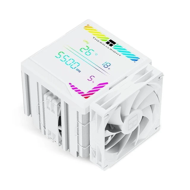 Alt view image 6 of 10 - Thermalrlght Peerless Assassin 140 Digital White CPU Air Cooler, Digital Screen Top Cover,6 Heatpipes Computer CPU Cooling, for AM4/AM5,Intel LGA1700/1851/1150/1151/2011/1200, PC Cooler-White