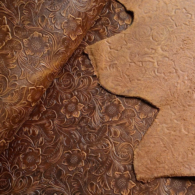 Alt view image 7 of 10 - Gexmil Case for Surface 13 Inch,PRO8 2021 Genuine Leather Cover with Built-in Pencil Holder,Cowhide Folio Cover, Anti Fingerprint Anti Slip,Flower Brown