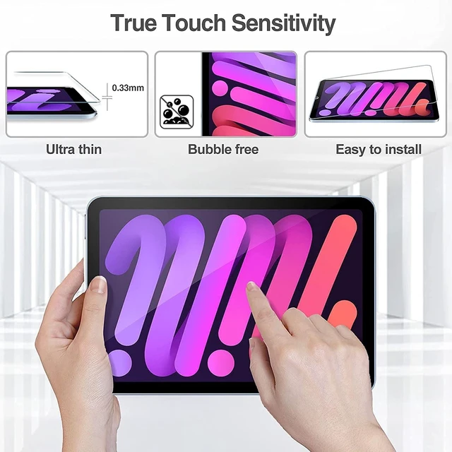 Alt view image 7 of 10 - SAHARA - ZeroDamage Tempered Glass Screen Protector for iPad mini (A17 Pro) and iPad mini (6th Generation 2021), Clear, (ZD00030)