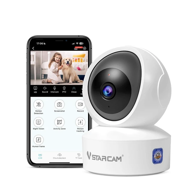 Alt view image 6 of 10 - VSTARCAM 1080P Wide-Angle Lens WiFi Security Camera Indoor, Color Night Vision, Motion Detection, Two-Way Audio