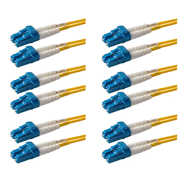 Alt view image 6 of 10 - SpeedyFiberTX 6-Pack 1 Meter LC to LC Fiber Patch Cable, Corning SMF-28 Singlemode 9/125um Ultra Optical Fiber, Duplex, Yellow Riser OFNR Cable Jacket