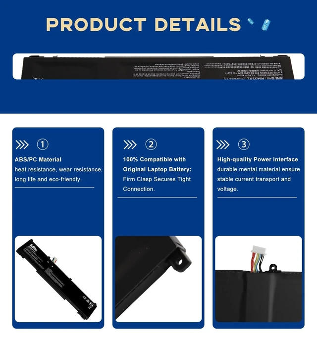 Alt view image 9 of 10 - GBLGBD RH03XL Replacement Battery for HP ProBook 430/440/445/450/455/630/640/650 G8 G9 G10 Series, EliteBook 630/640/645/830 G9 G10 G11 Series, HP Zhan 66 Pro 14 G4/G5 Series, Compatible W/TPN-IB0L