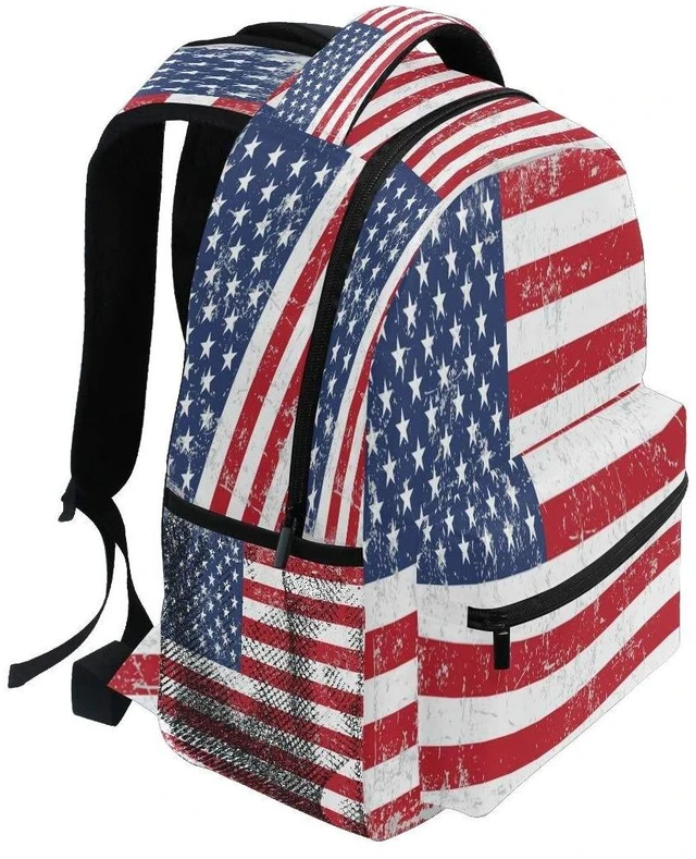Alt view image 7 of 10 - Blueangle Vintage American Flag Backpack for Boys Girls Teens, College Backpack School Bag Lightweight Bookbag Travel Laptop Casual Daypack