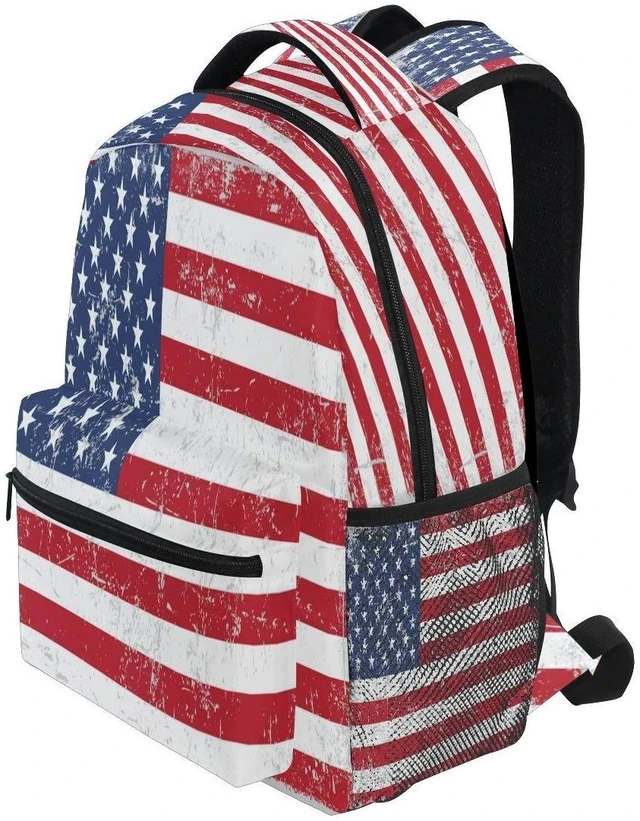 Alt view image 8 of 10 - Blueangle Vintage American Flag Backpack for Boys Girls Teens, College Backpack School Bag Lightweight Bookbag Travel Laptop Casual Daypack