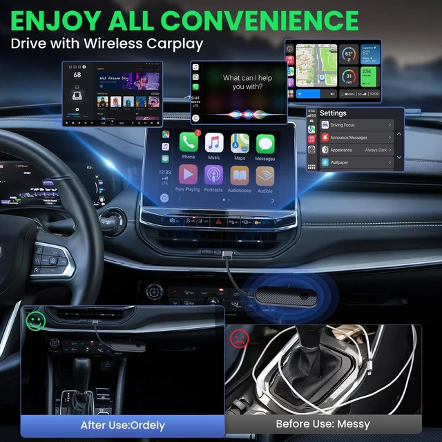 Alt view image 8 of 10 - 2-in-1 Wireless CarPlay & Android Auto Adapter Convert Wired to Wireless Instantly-Plug & Play for iPhone & Android,No Delay,Compact Design for iPhone & with USB/USB-C Port
