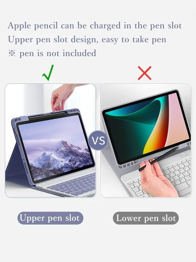 Alt view image 7 of 10 - kaitesi Keyboard Case for iPad Mini A17 Pro/iPad Mini 6th Generation Magnetic Detachable Bluetooth Keyboard Cover with Pencil Charging Holder for iPad Mini 7/6 (Black)