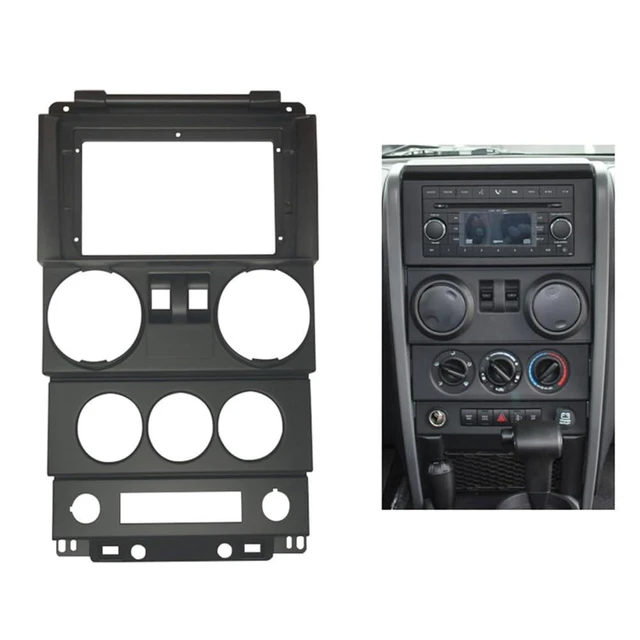 Alt view image 6 of 10 - Fits for Jeep Wrangler 2008 2009 2010 2 Doors Car Radio Stereo Fascia Frame Double DIN 9 inch Dash Installation Mounting Kit