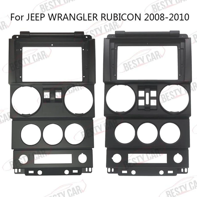 Alt view image 9 of 10 - Fits for Jeep Wrangler 2008 2009 2010 2 Doors Car Radio Stereo Fascia Frame Double DIN 9 inch Dash Installation Mounting Kit